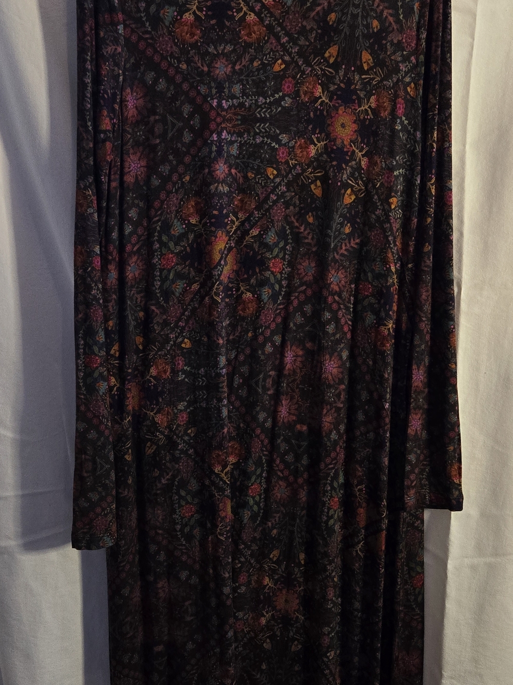 NATURAL LIFE Multicolor Floral Print Long Sleeve Maxi Dress **POCKETS** - Picture 2 of 6
